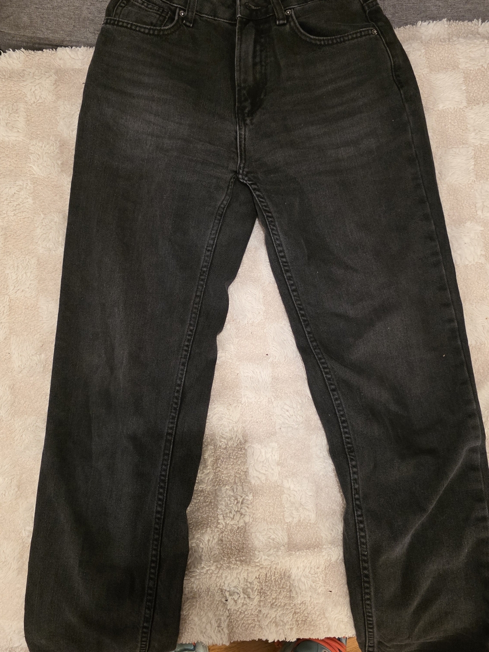 Free People Washed Black Straight Jeans Size 25